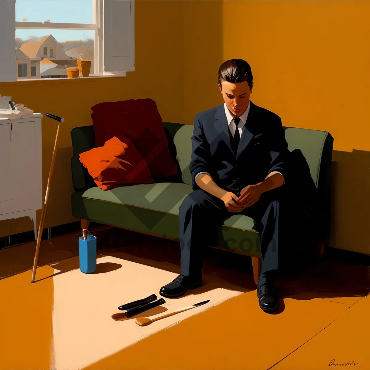 Picture of Corporate Team Meeting - Business Professionals at Office Desk