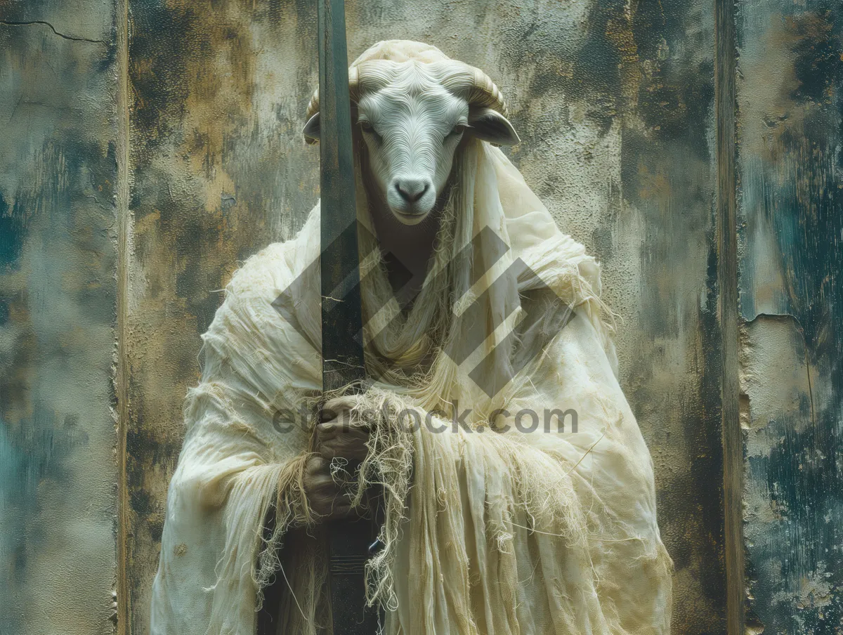 Picture of Head statue of simpleton sheep ram livestock sculpture