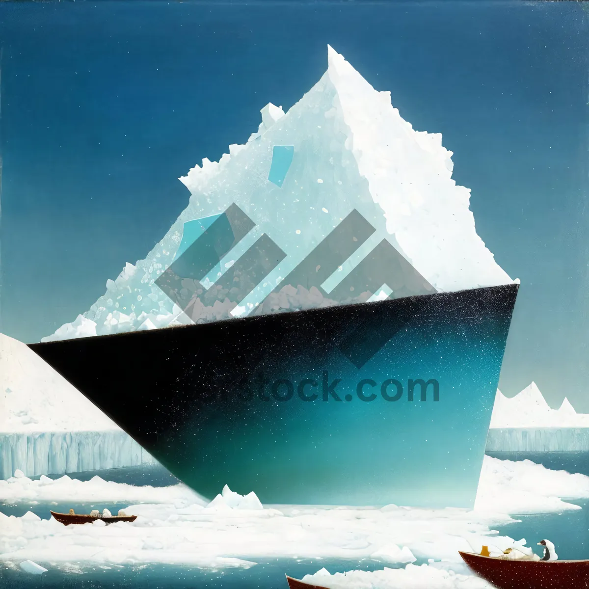 Picture of Frozen Serenity: Majestic Iceberg Amidst Winter Sea