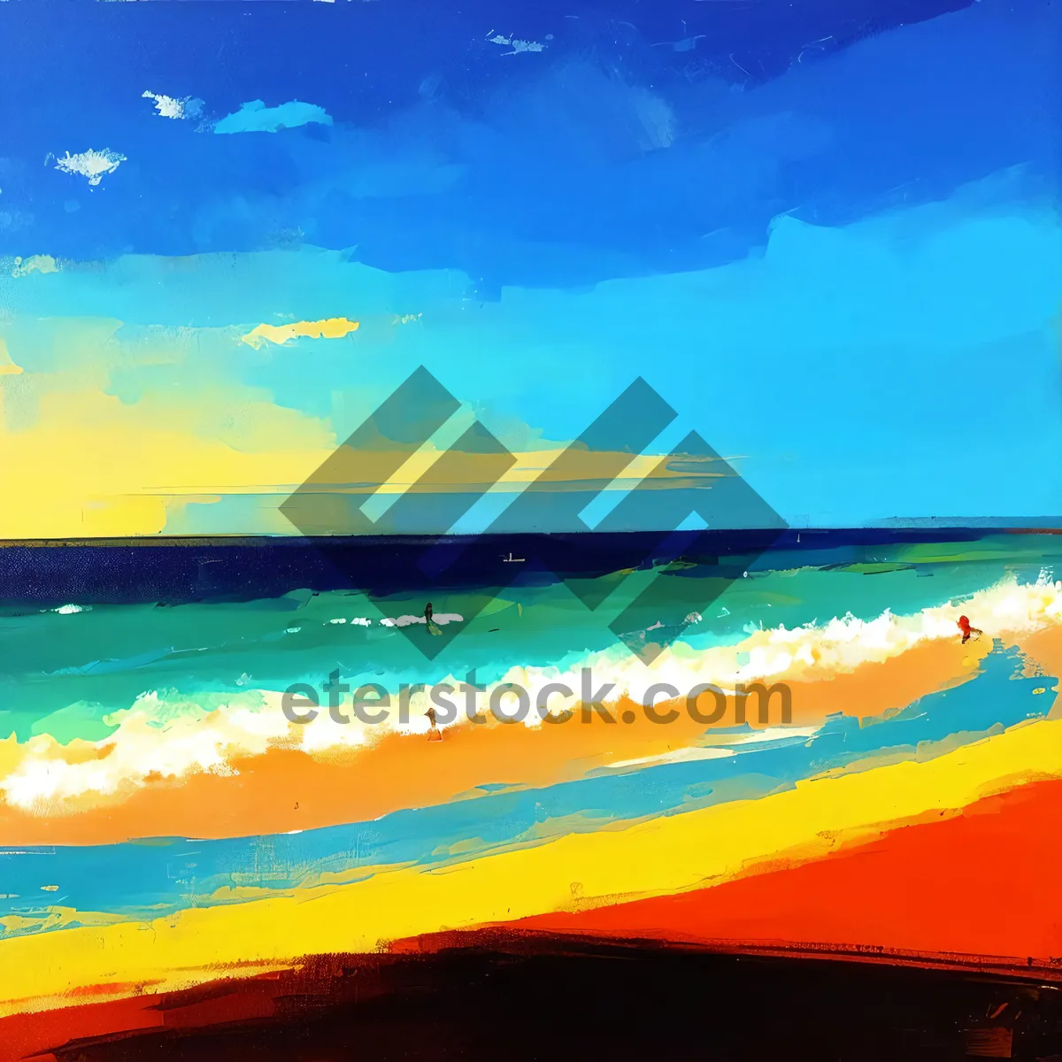 Picture of Tranquil Tropical Paradise - Sunlit Beach Waves