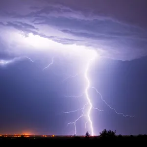 Electric Sunset: Lightning Bolts Illuminate Dramatic Sky