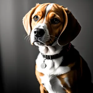 Adorable Beagle Puppy - Purebred Foxhound Breed in Studio Portrait