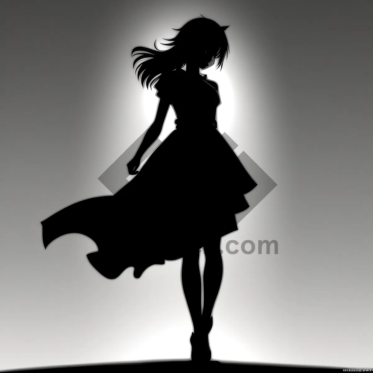 Picture of Black Silhouette of a Sporty Bride