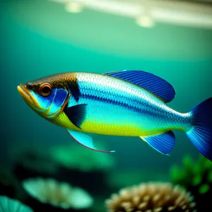 Tropical Reef Snapper - Colorful Exotic Fish in Aquarium