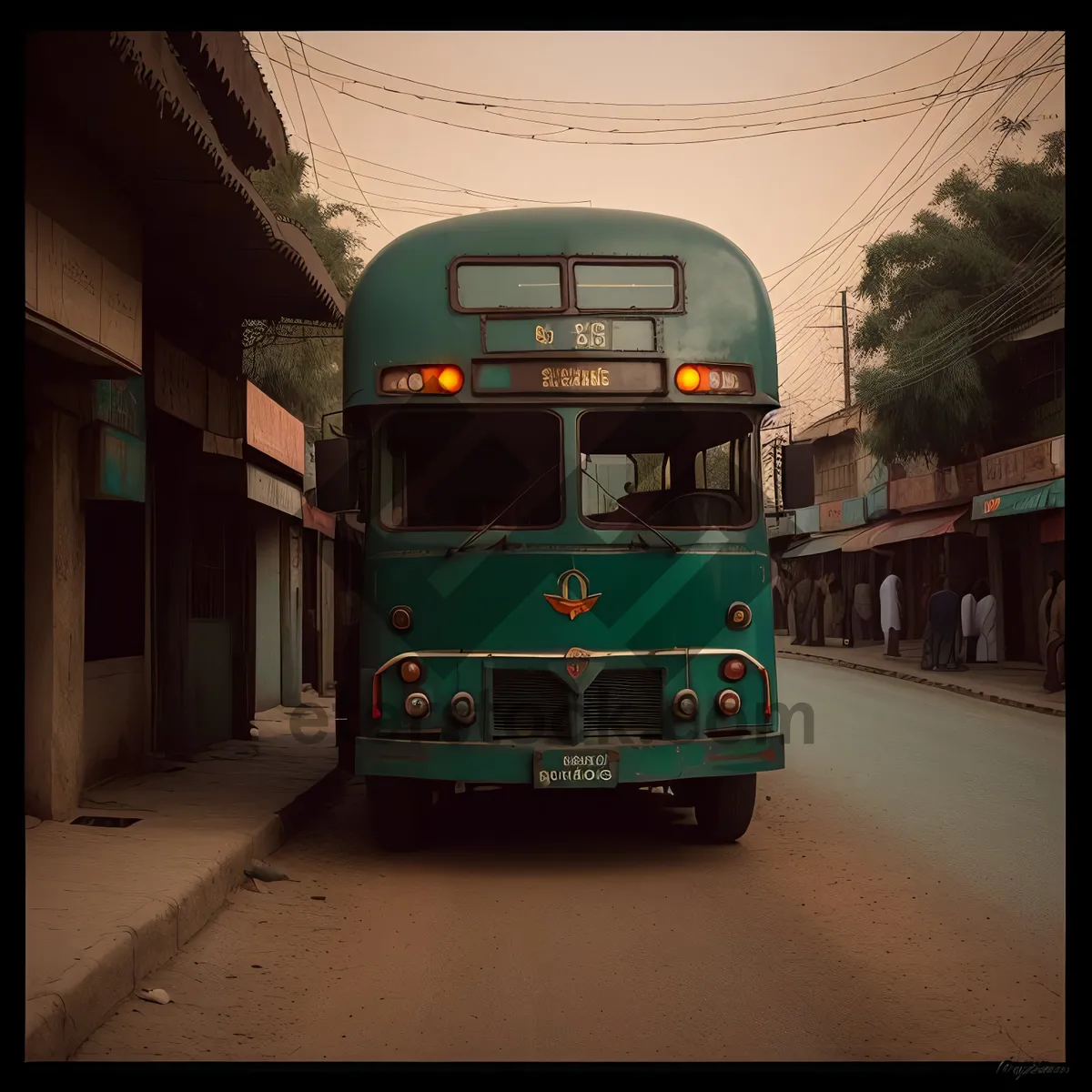 Picture of Urban Transport Conveyance: Bus, Tram, and Trolley.