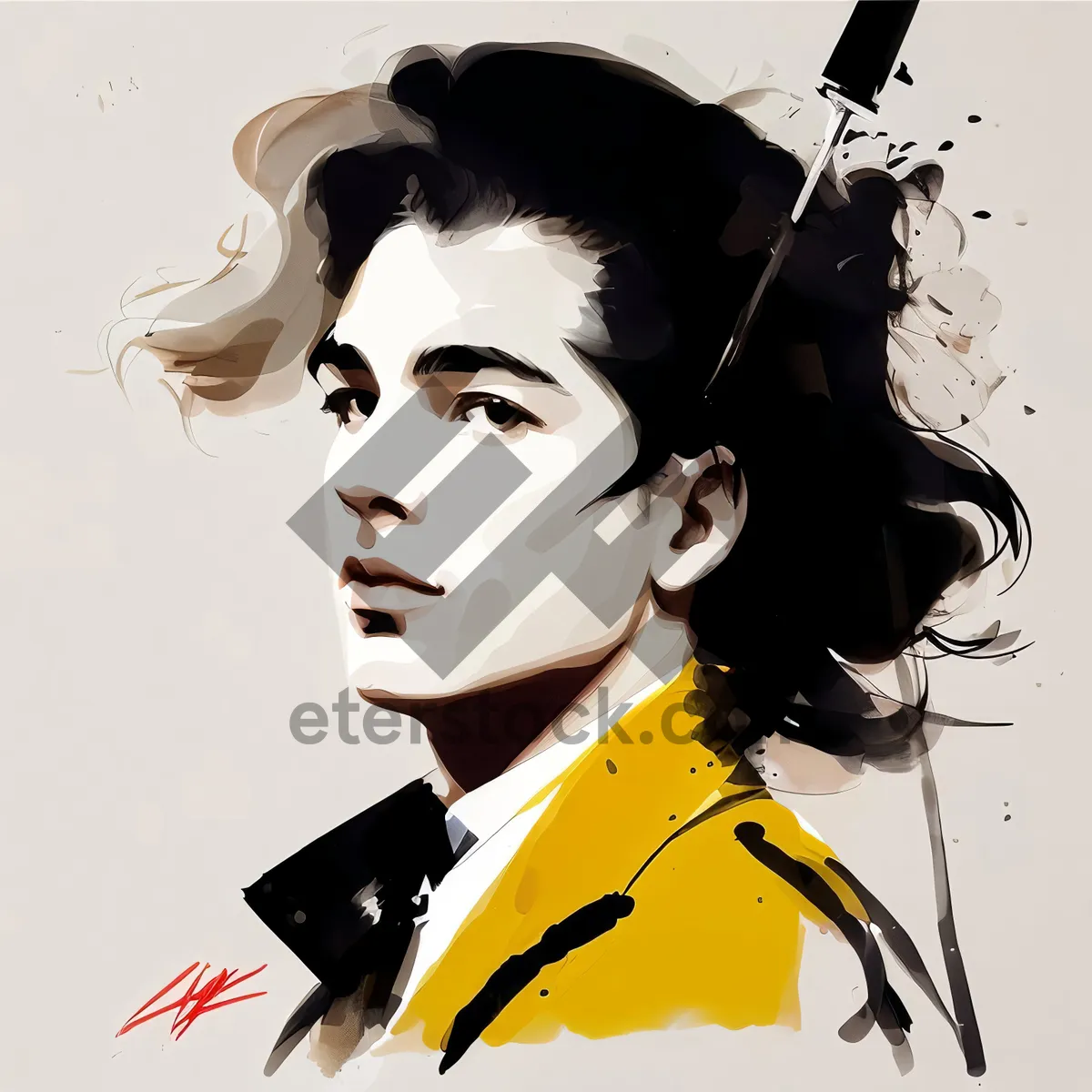 Picture of Seductive Comedian in Stylish Mask