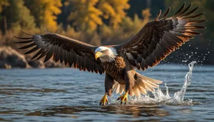 Bald Eagle in Flight - Majestic Predator Soaring High