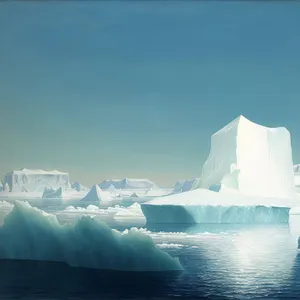 Arctic Glacier Melting into Icy Waters