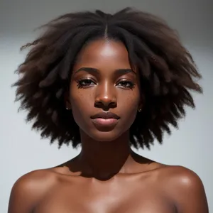 Stunning Afro-Styled Fashion Portrait with Sensual Elegance