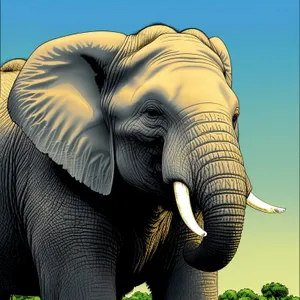 Majestic Tusker in the African Safari