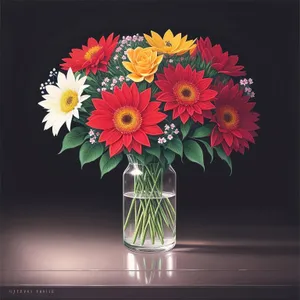 Colorful Daisy Bouquet in Vase