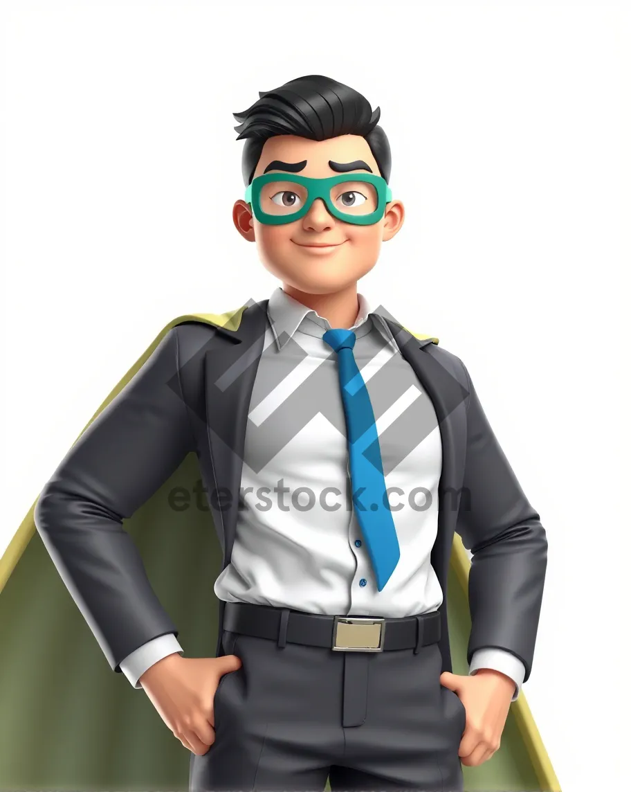 Picture of Smiling businesswoman in professional suit and goggles