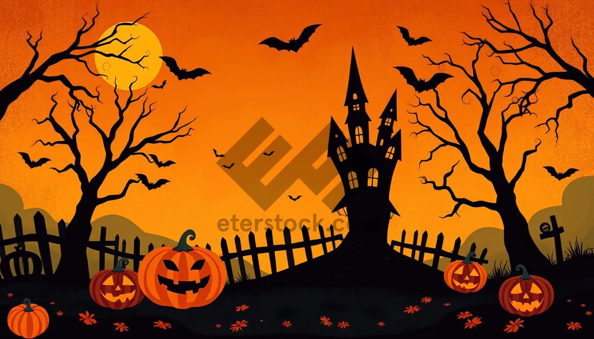 Picture of Spooky Halloween Night Silhouette Art