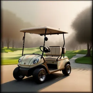 Sporty Golf Cart in Motion