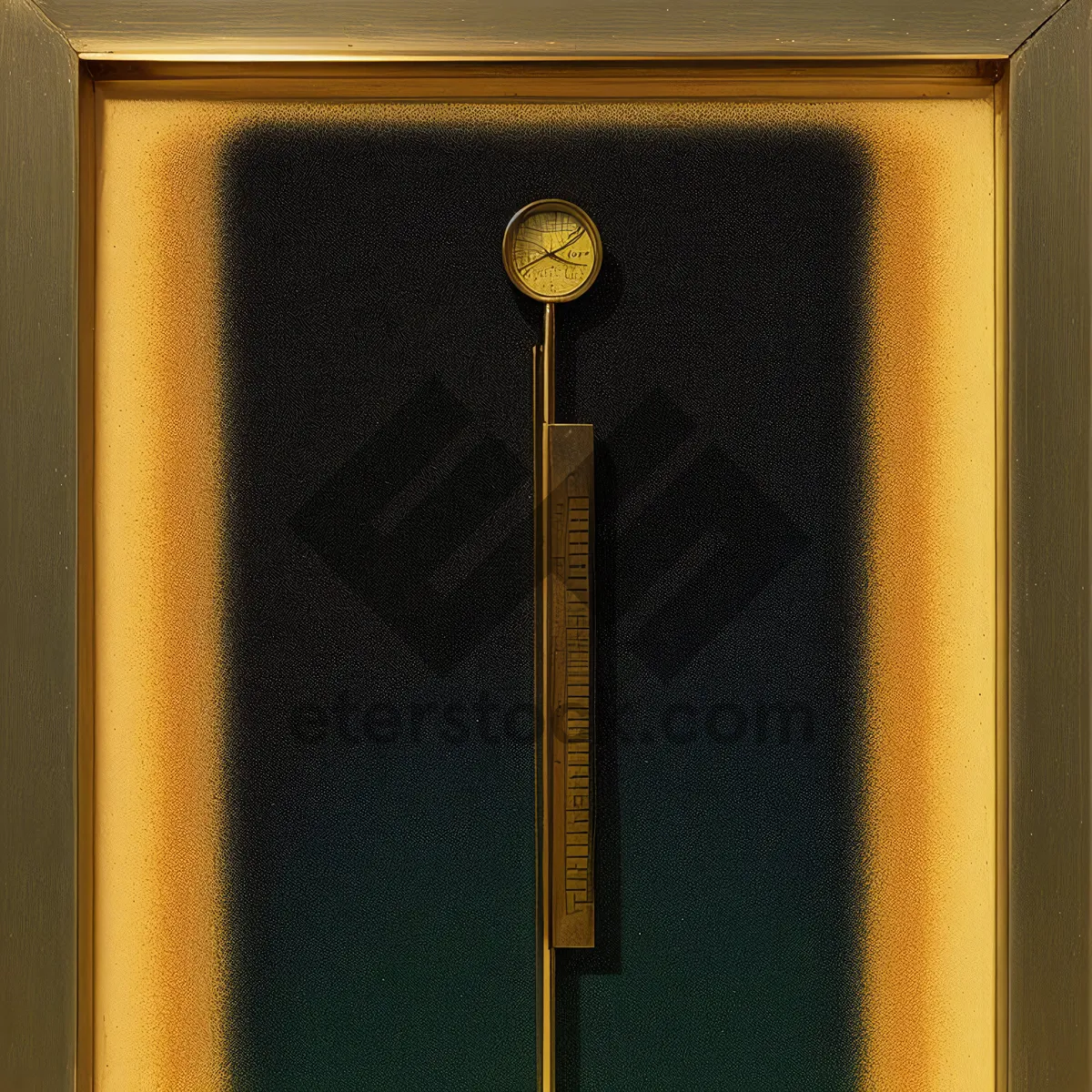 Picture of Vintage wooden door with antique clock pendulum