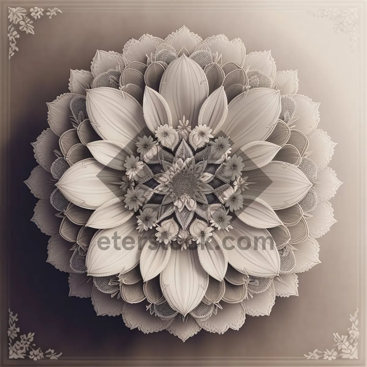 Picture of Vintage Damask Floral Wallpaper Graphic