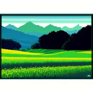 Vibrant Meadow Landscape Under Clear Sky