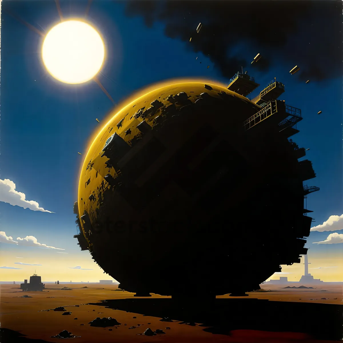 Picture of Celestial sphere glowing in the night sky.