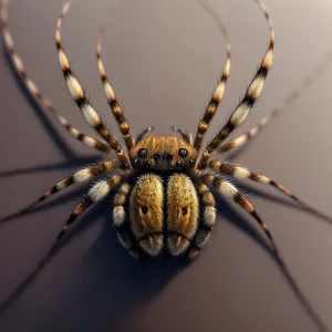 Creepy Crawlers in a Web: Detailed Garden Spider Close-up