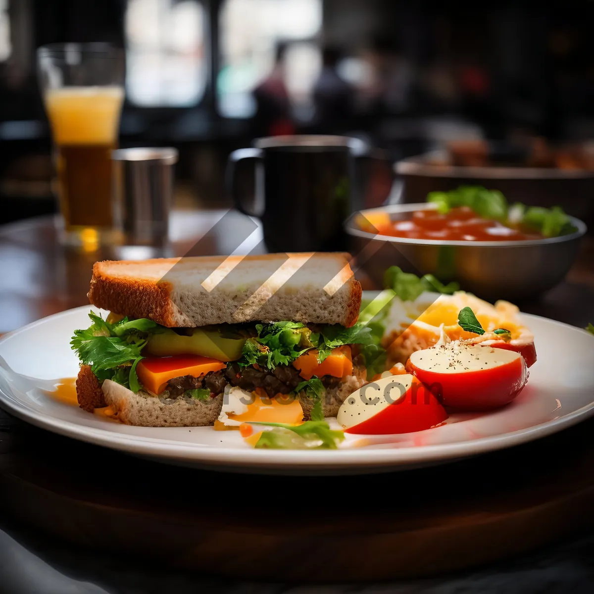 Picture of Healthy Vegetable Salad with Fresh Ingredients and Nutritious Dressing