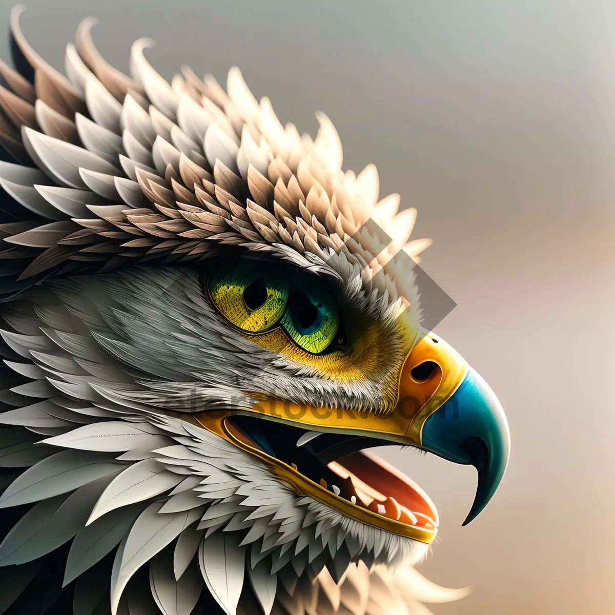 Picture of Wild Yellow Eagle with Piercing Eye