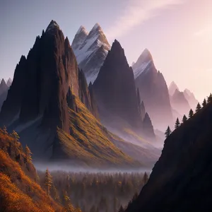 Majestic Valley Peaks: Captivating Mountain Landscape