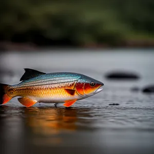 Colorful Goldfish Swimming in Aquarium