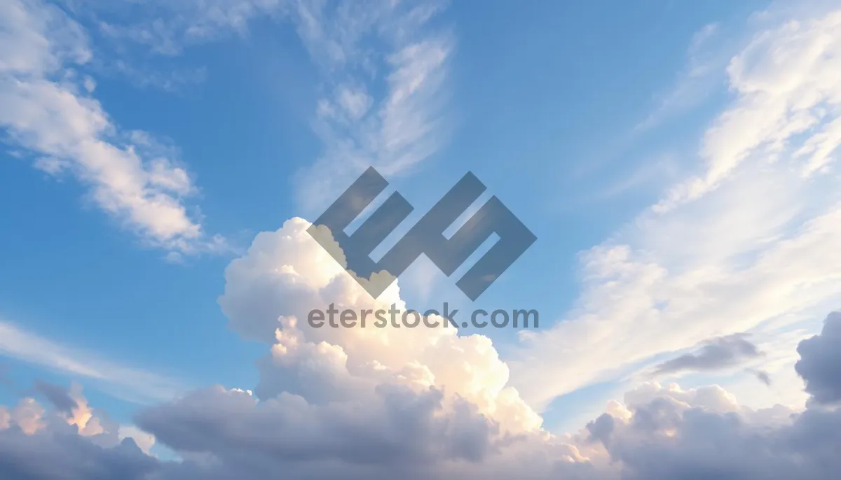 Picture of Bright summer sky with fluffy clouds.