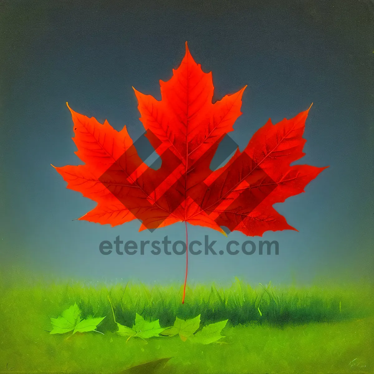 Picture of Vibrant Autumn Foliage in Maple Forest