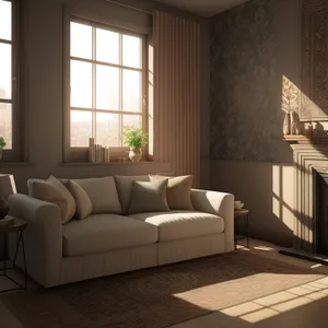Modern Comfort: Stylish Living Room with Cozy Sofa