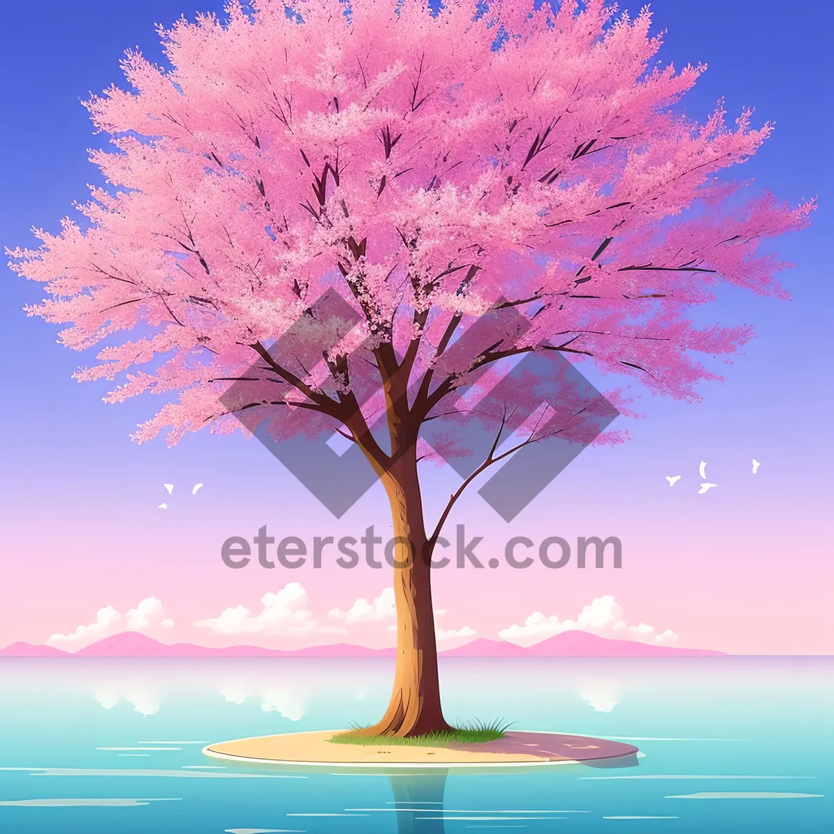 Picture of Serene Lilac Blooming in Spring Forest