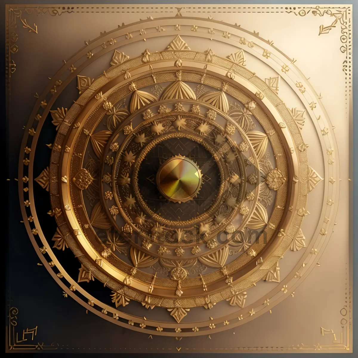 Picture of Arabesque Shield: Retro Graphic Gong Art