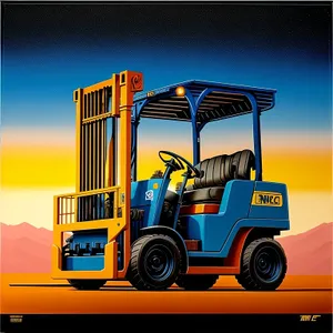 Yellow Tractor Loader in Industrial Construction Site