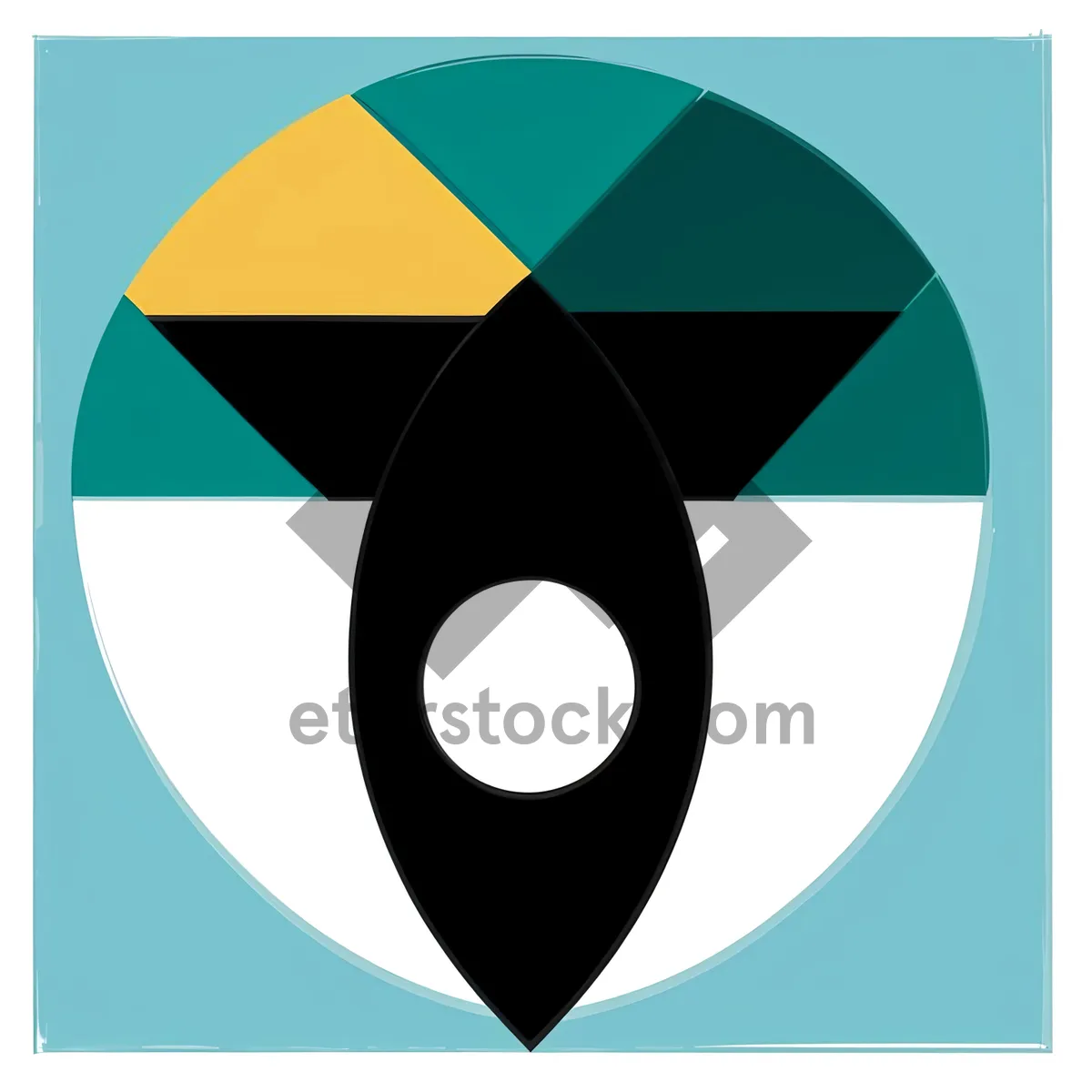 Picture of 3D Circle Button Icon Symbolizing Lookout and Sign