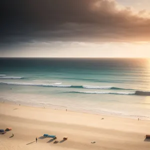 Serene Beachscape with Clear Blue Water