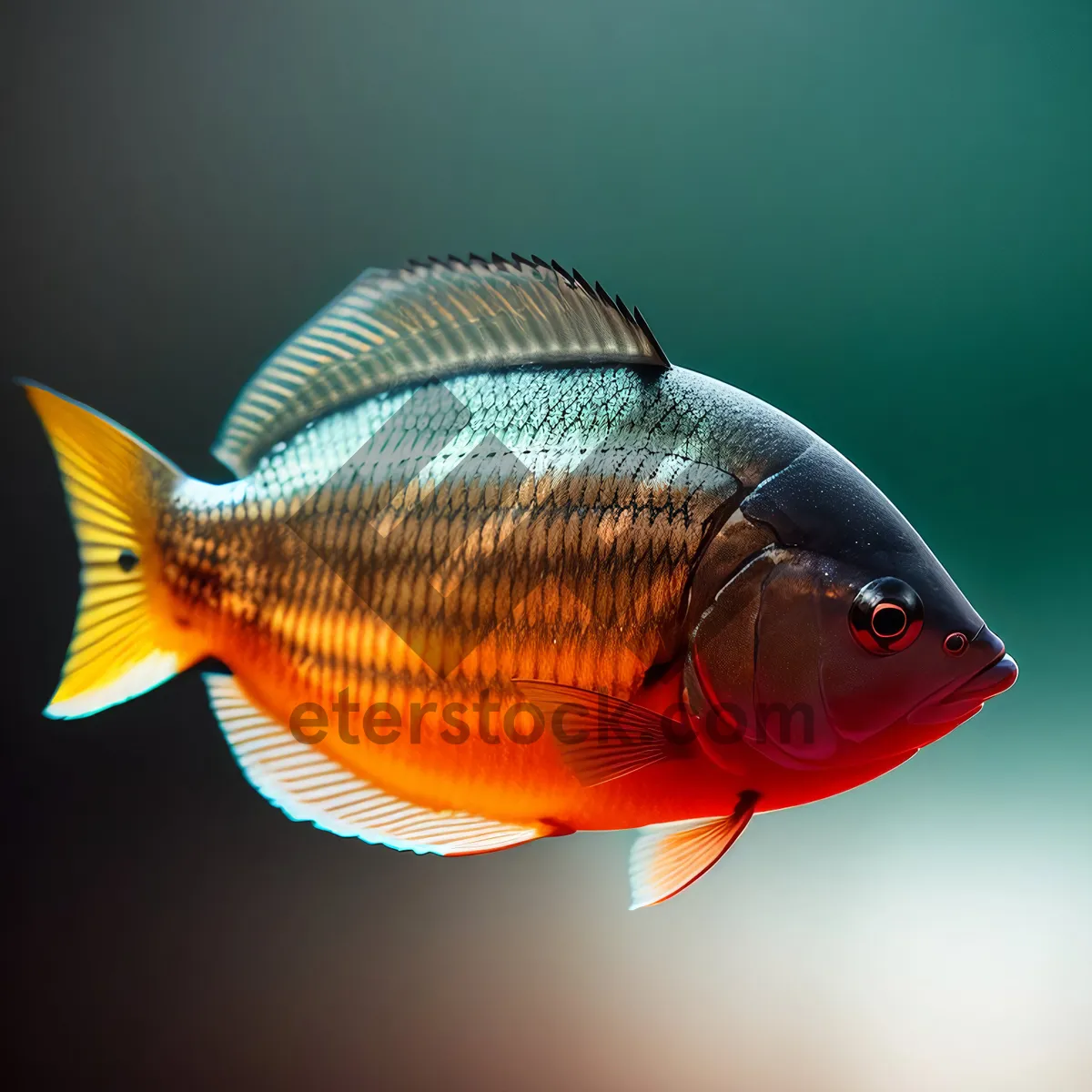 Picture of Golden finned swimmer in aqua paradise