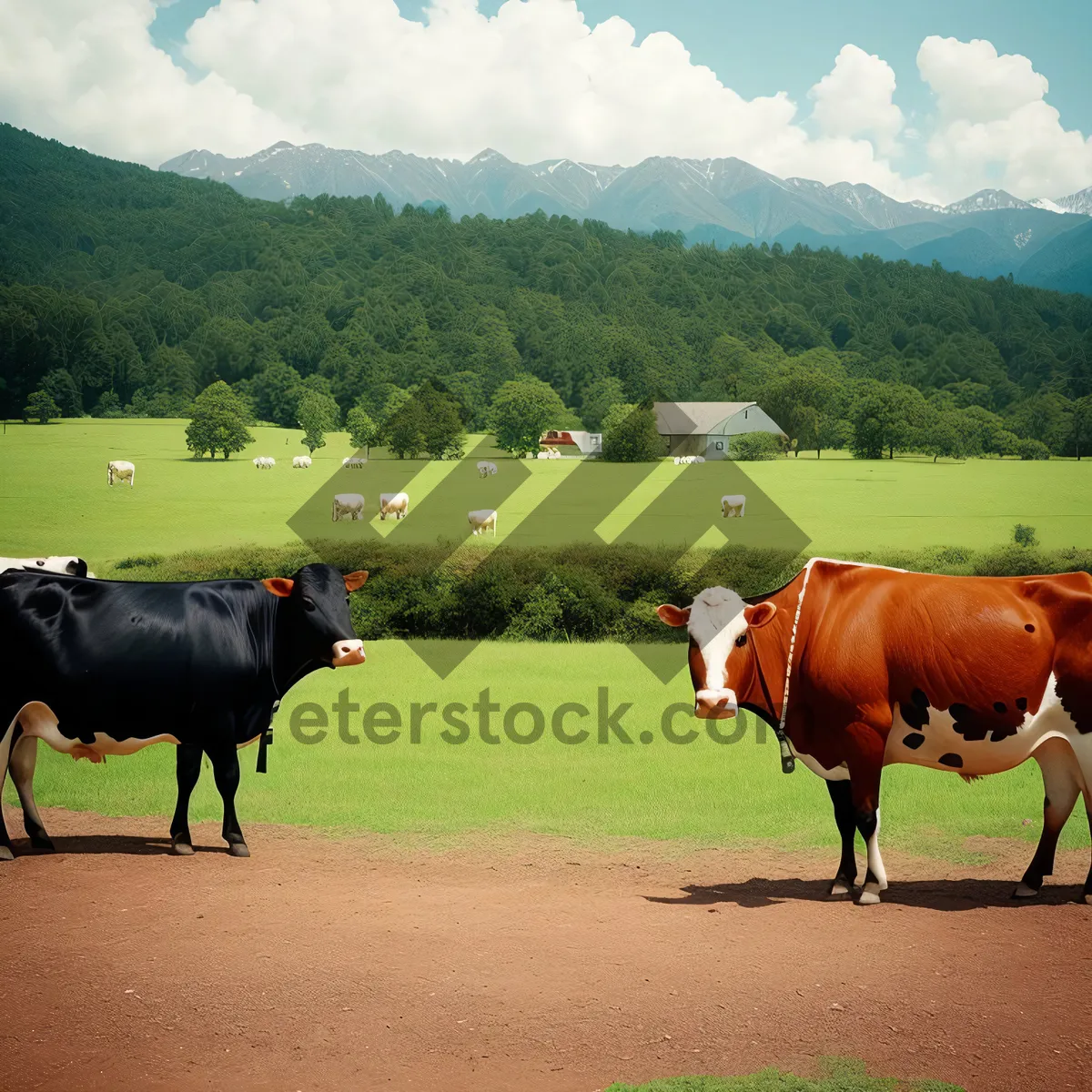 Picture of Rural Cattle Grazing on Pasture