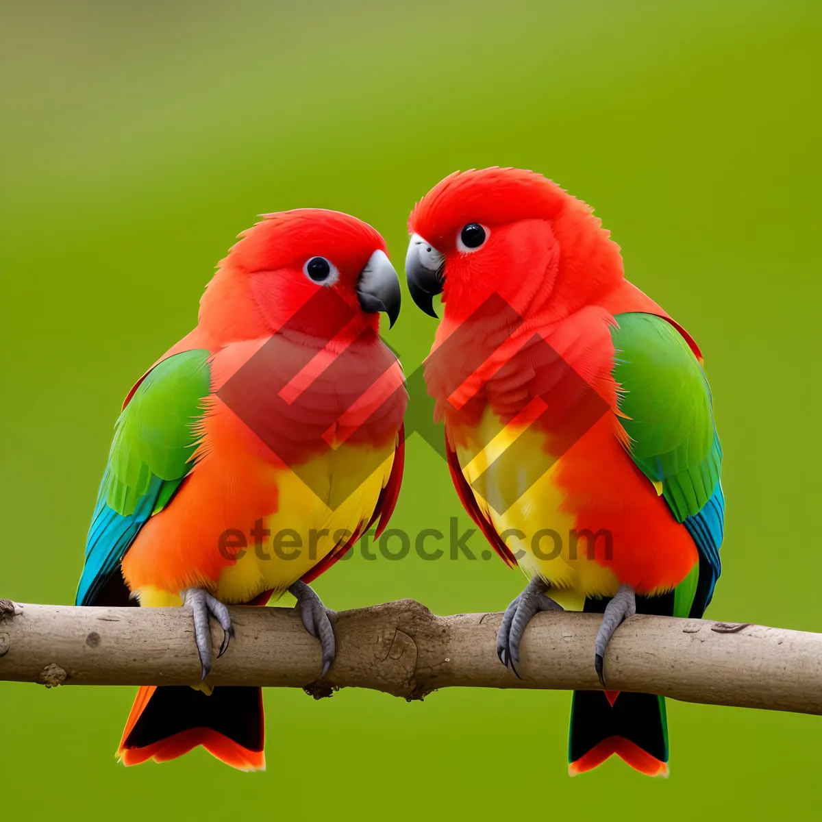 Picture of Colorful Macaw Perched on Exotic Tree Branch