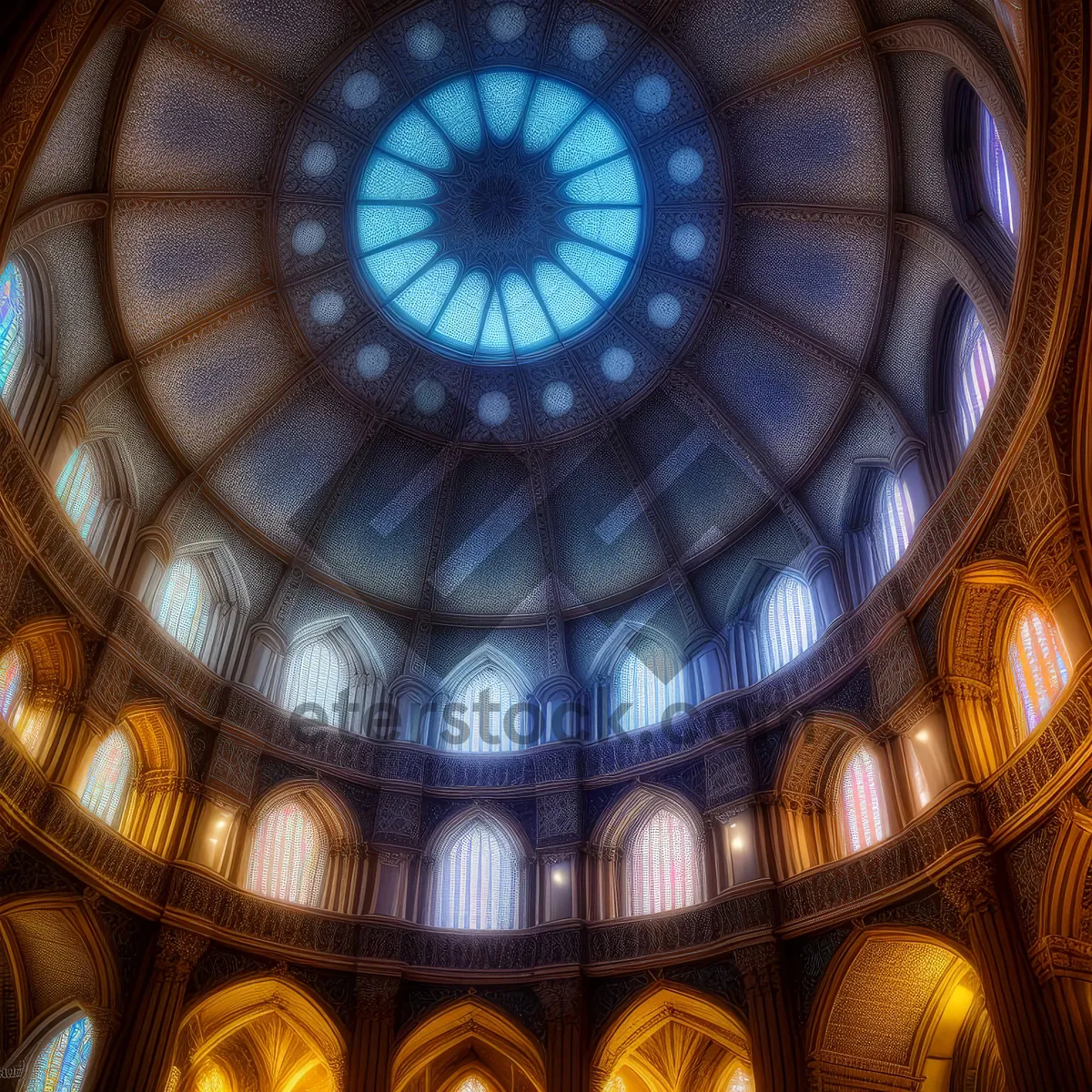 Picture of Stained Glass Cathedral Ceiling - Historical Elegance Illuminated