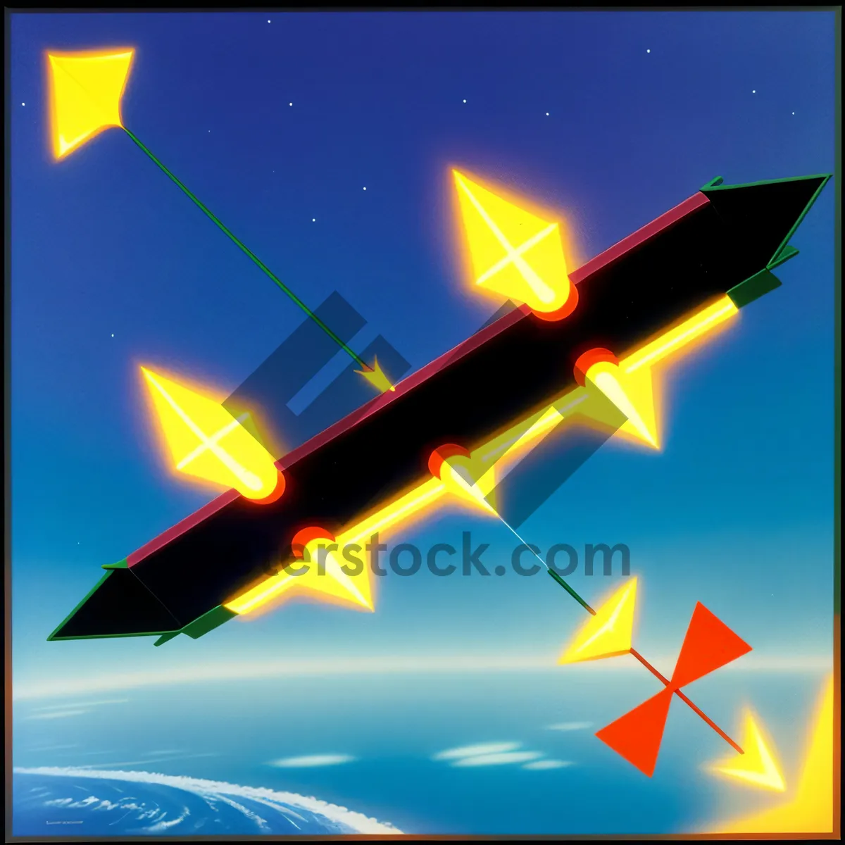 Picture of Vibrant Jet Star Icon Silhouette Design