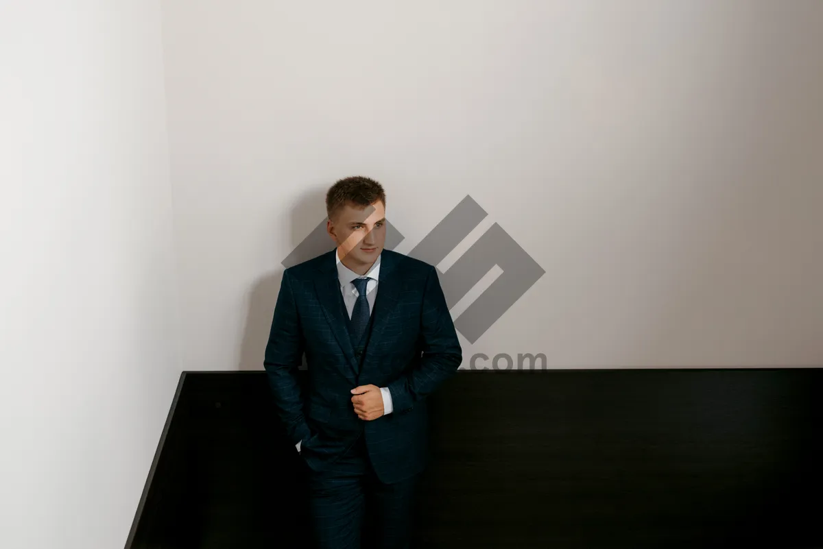 Picture of Successful Businessman Smiling With Team in the Office