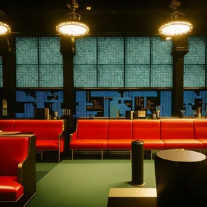 Modern Interior Design of Luxury Restaurant with Wooden Furniture