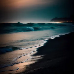 Serene Sunset over Tropical Beach