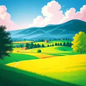 Golden Rapeseed Meadow under Pristine Blue Sky