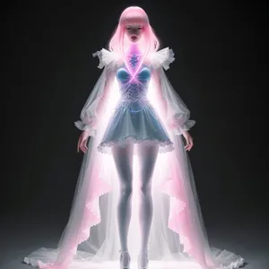 Fashion model in elegant bridal dress dancing gracefully