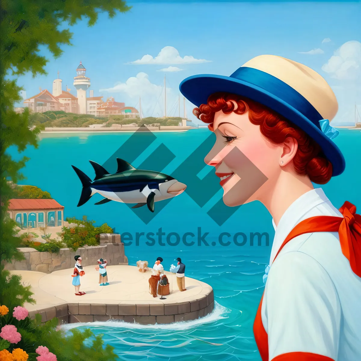 Picture of Happy man enjoying tropical beach vacation