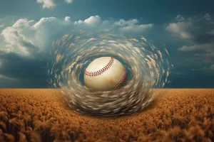 Leather baseball glove on grass field.