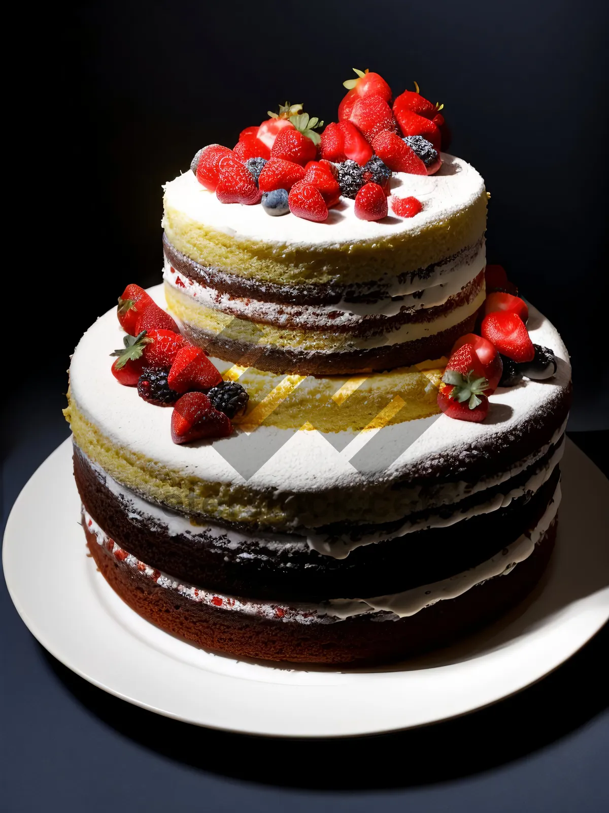 Picture of Delicious Berry Cake with Fresh Strawberries