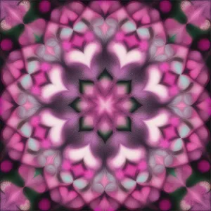 Colorful Lilac Fractal Floral Pattern Design