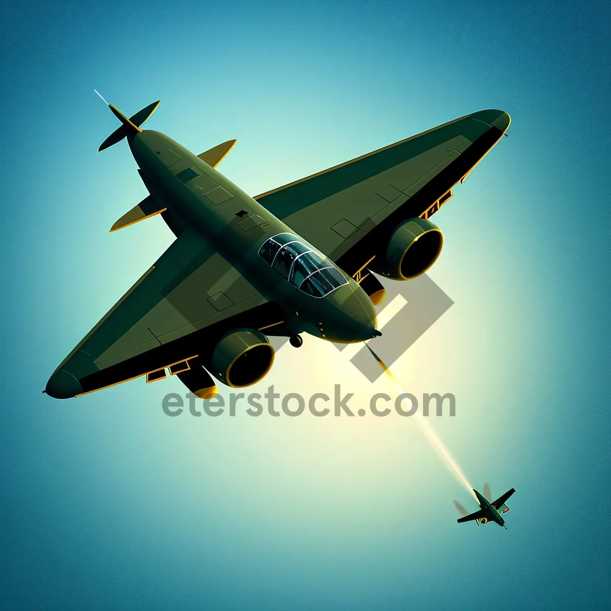 Picture of High-Flying Jet Soaring Through the Sky